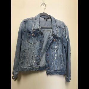 Distressed denim jacket
